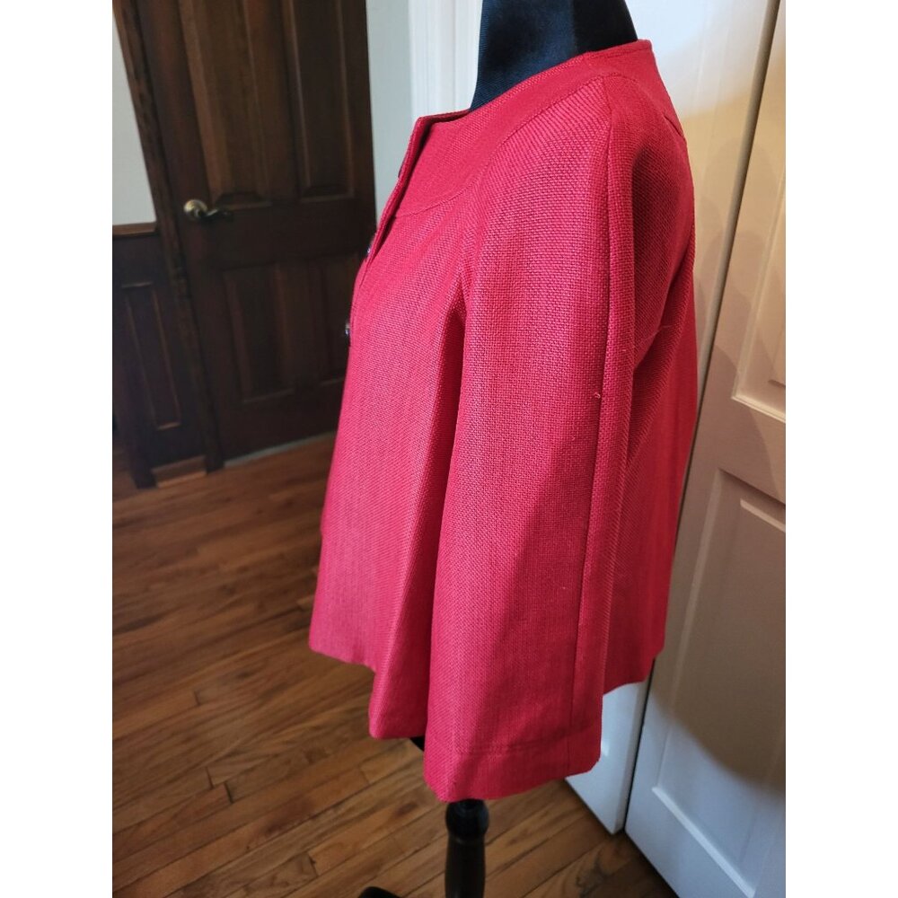 Perceptions Petite Red Swing Tailored Jacket 14P Twee Retro Old Money Ladylike - Picture 9 of 9